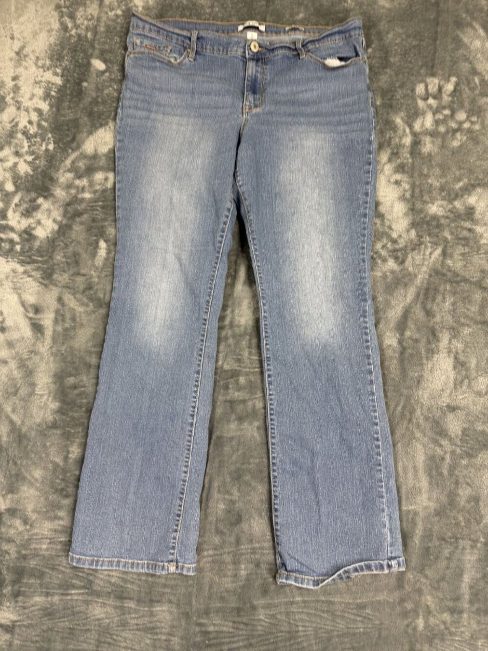 Nine West Gramercy Mini Bootcut Jeans Size 14 Light Wash Womens